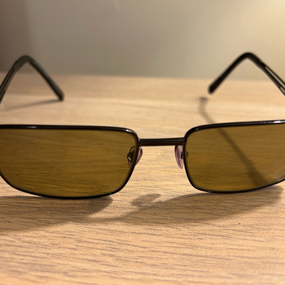 Gunmetal Rectangular Sunglasses - image 4